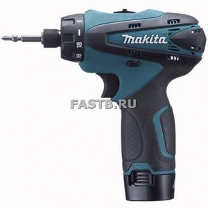Аккумуляторная дрель-шуруповерт MAKITA DF030DWE (10.8В,2*1.3Ач(Li-Ion),1/4",24/14Нм,0-350/1300об/мин,кейс+кобура)