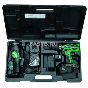 Аккумуляторная дрель-шуруповерт HITACHI DS18DVF3 (18В,13мм,2*1.4Ач,45Нм,0-400/1200об/мин,фонарь,биты,кейс) **