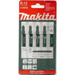 Пилки для лобзика MAKITA B-13 5шт.(79мм,дерево,пластик) норм.рез/A-85656
