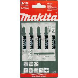Пилки для лобзика MAKITA B-16 5шт.(75мм,дерево,пластик) точный быстрый рез/A-85684